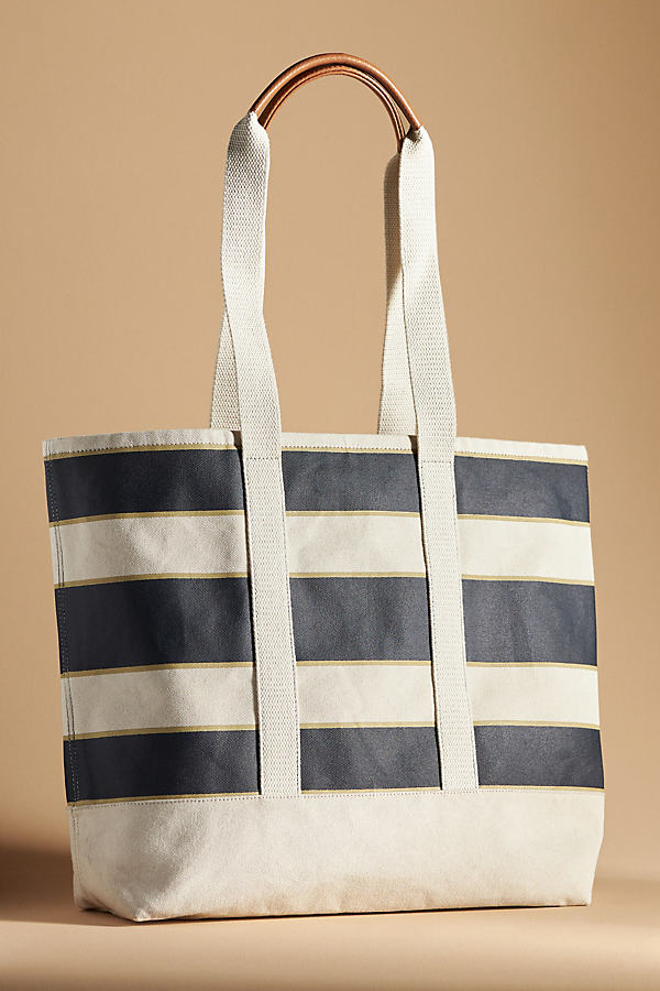 Maeve Striped Canvas Tote Bag