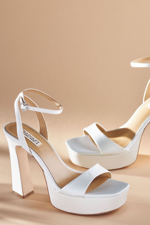 Badgley Mischka Caia Crystal Heart Platform Sandals #1