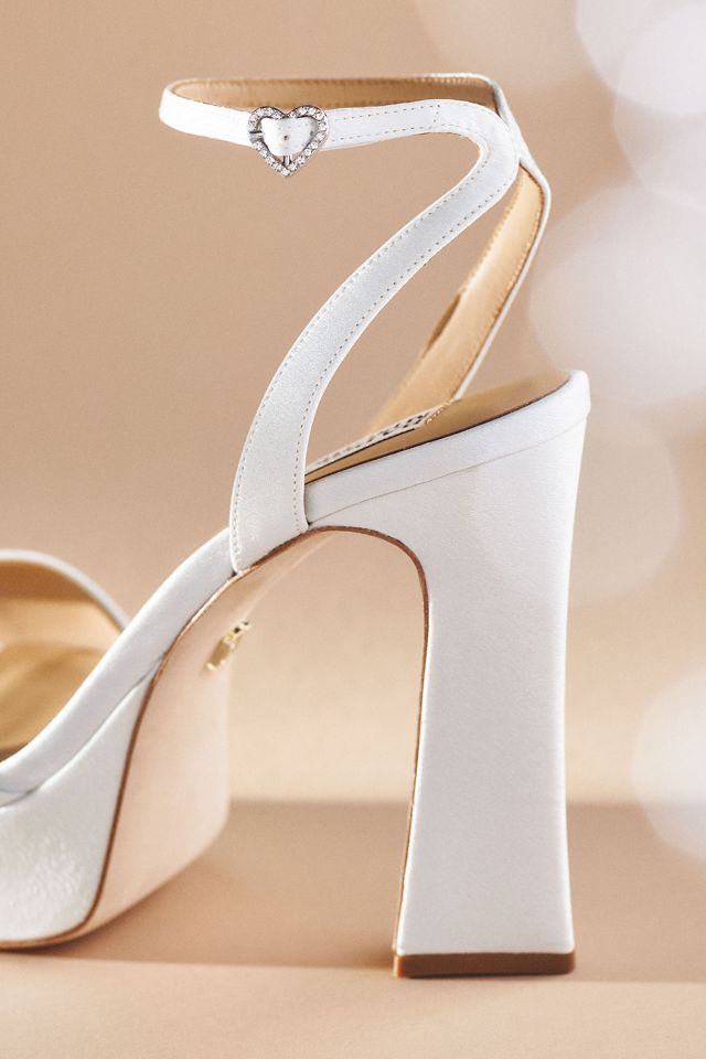 Badgley Mischka Caia Crystal Heart Platform Sandals #2