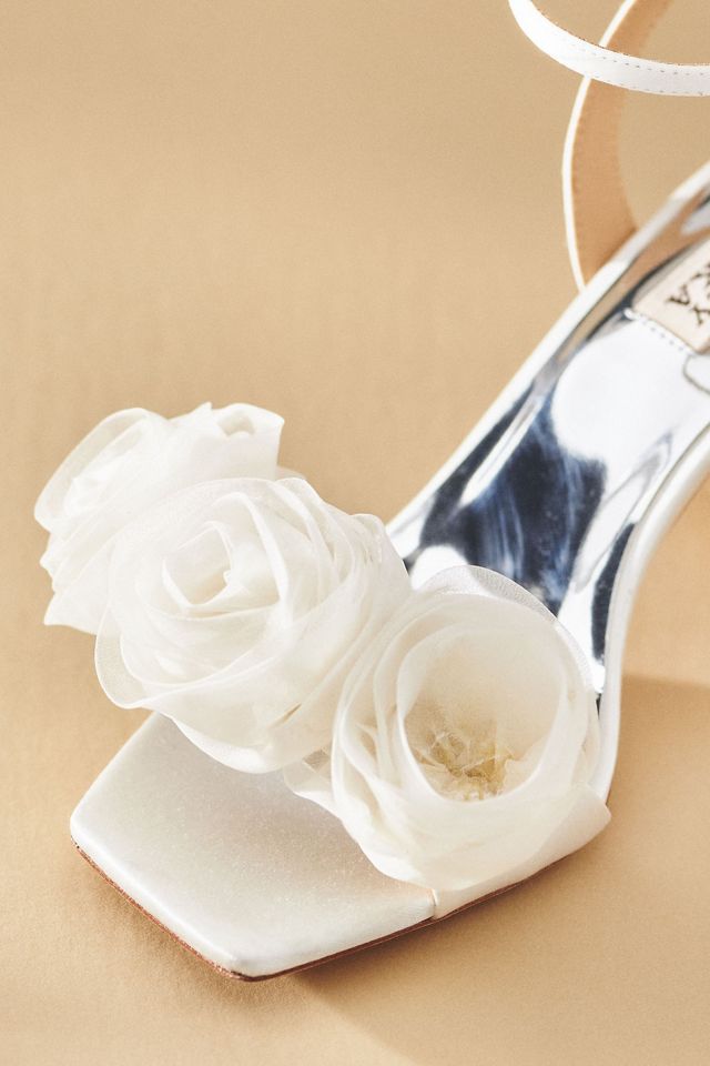 Badgley Mischka Carli Tulle Rose Heeled Sandals #1