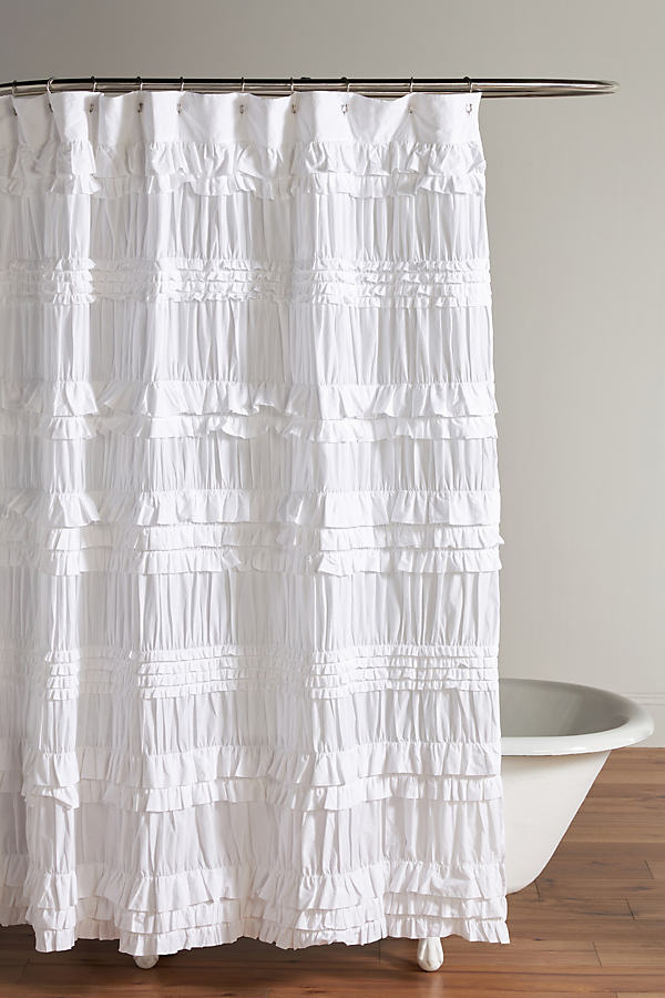 Shop Anthropologie Lettie Ruffled Shower Curtain In White