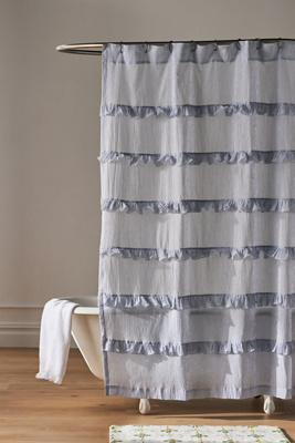 Ruffle Stripe Shower Curtain | Anthropologie