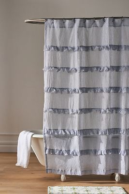 Rippled Stripe Organic Shower Curtain