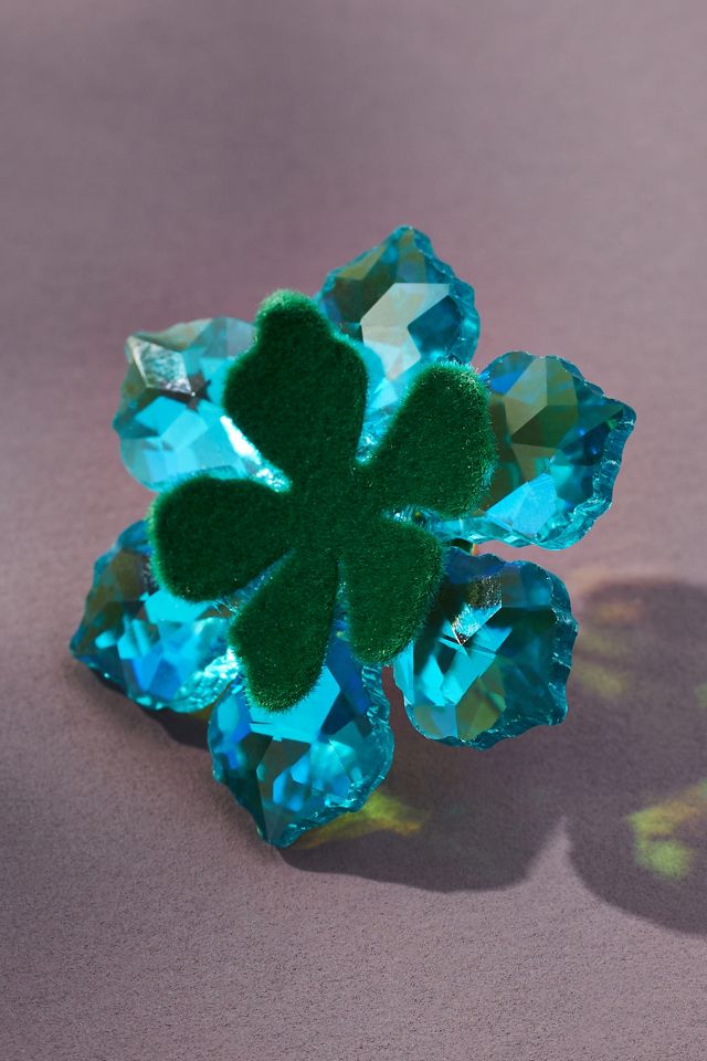 Double Layer Iridescent Flower Post Earrings #2