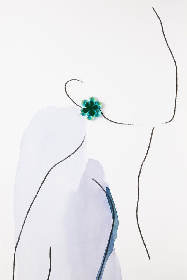 Double Layer Iridescent Flower Post Earrings #3