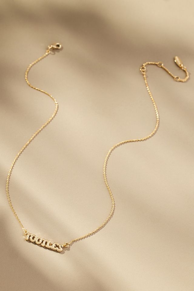 Gold-Plated Sparkle Word Necklace