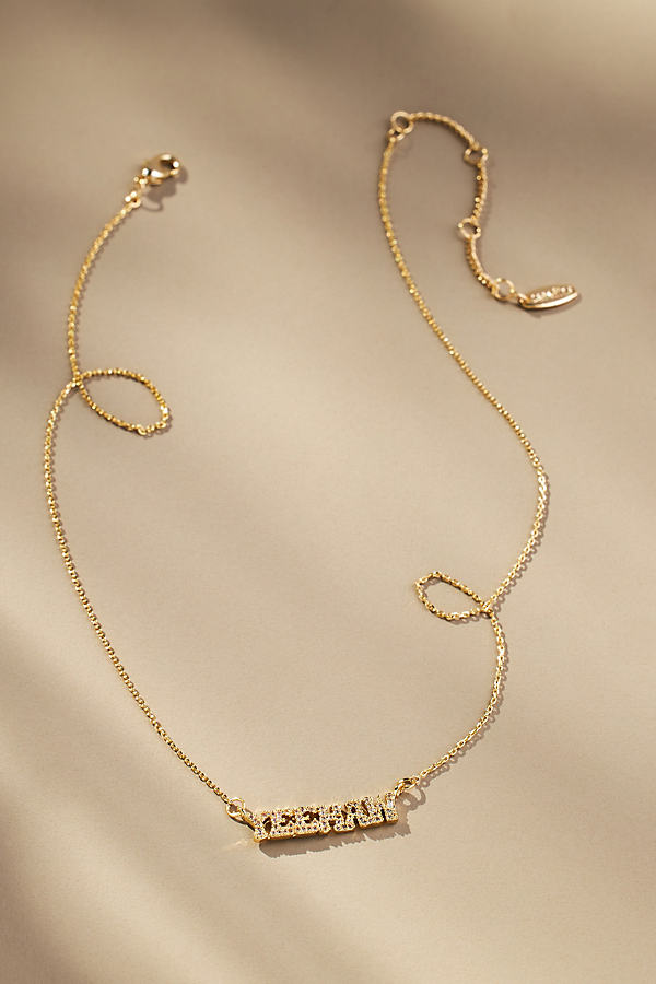 Gold-Plated Sparkle Word Necklace