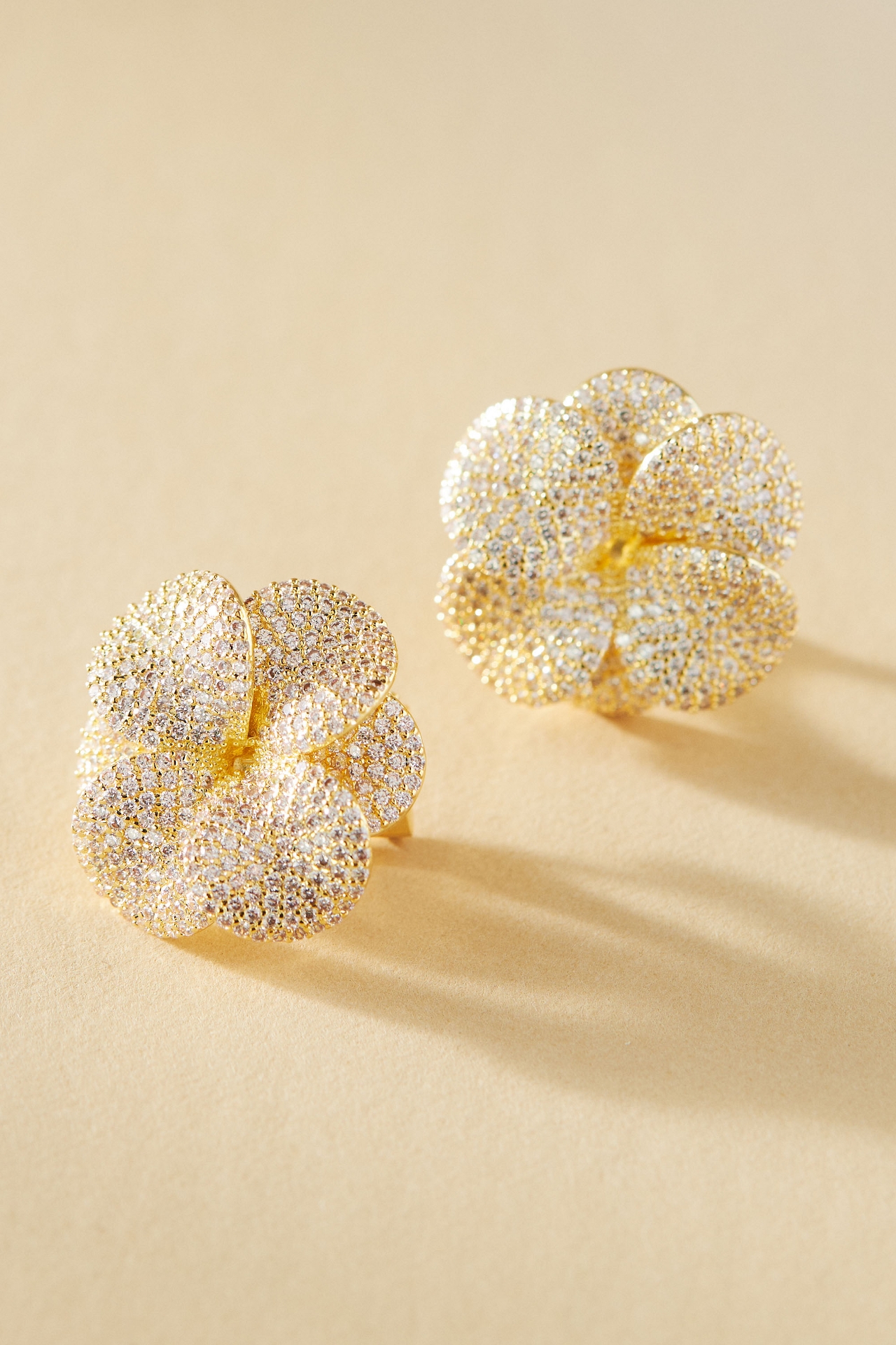 Adina Eden Pavé Flower Stud Earrings