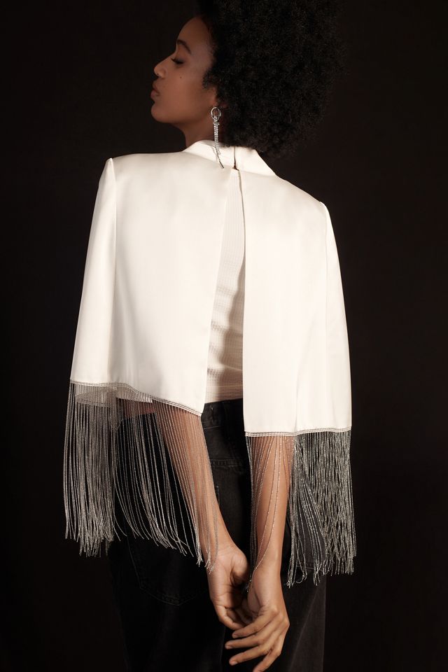 Flat White Beaded Cape #2
