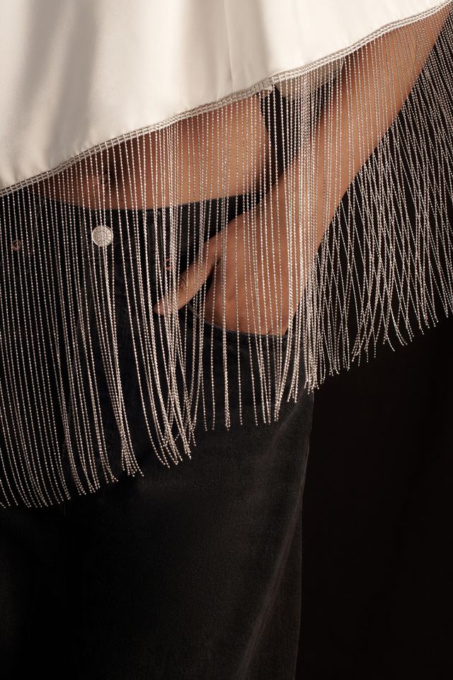 Flat White Beaded Cape #3