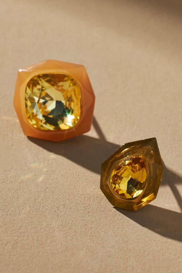 Festive Square Resin Post Earrings, Set of 2 #3
