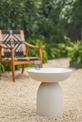 Anthropologie Doni Fiberstone Side Table In White