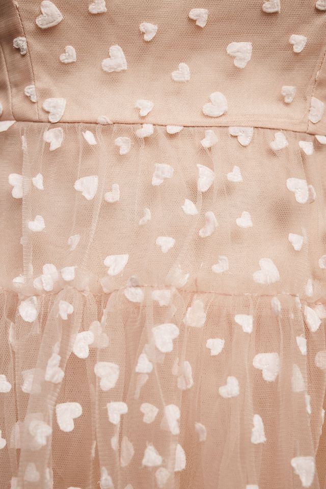 Geisha Designs Heart Square-Neck Fit & Flare Tulle Mini Dress |  Anthropologie