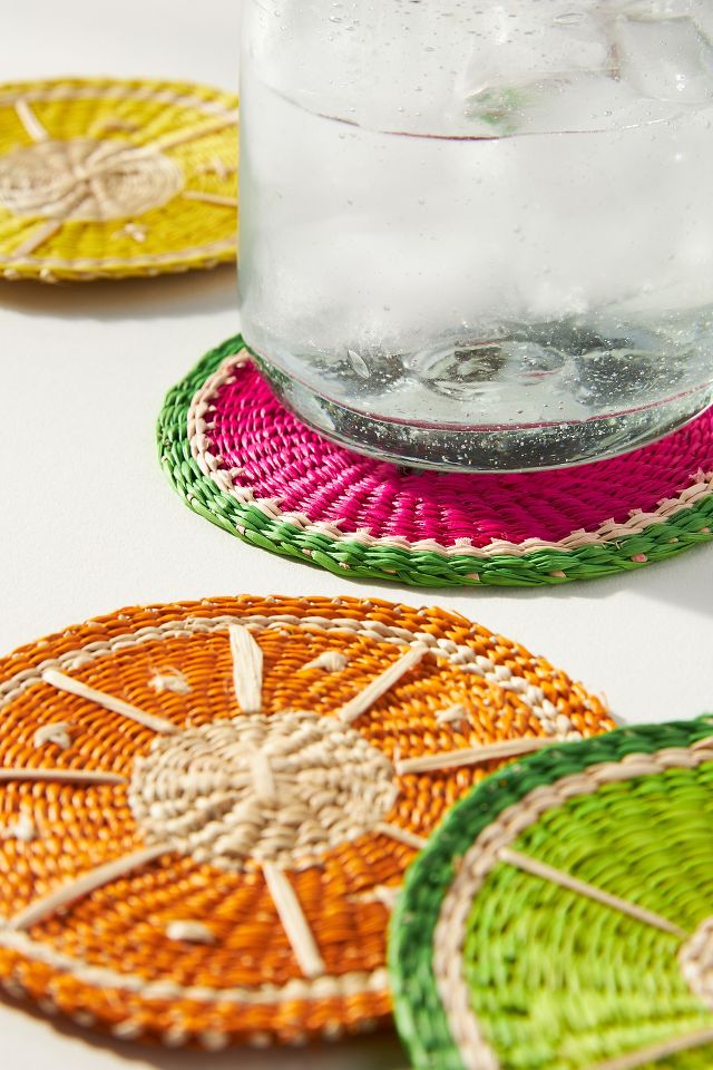 Klatso Handwoven Fruit Coasters, Set of 4