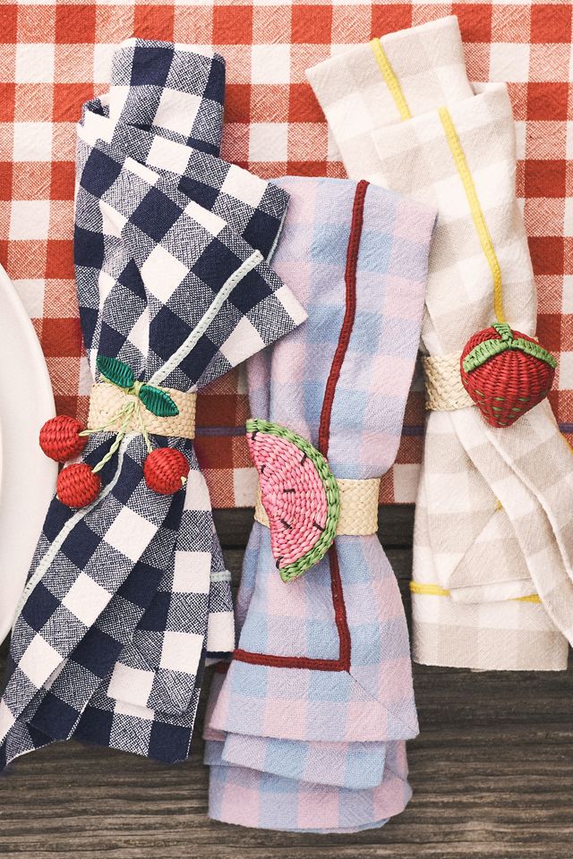 Handwoven Fruit Napkin Rings, Set of 4 #4