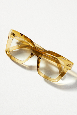 By Anthropologie Chunky Cara Translucent Reading Glasses In Green