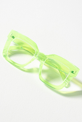 By Anthropologie Chunky Cara Translucent Reading Glasses In Green