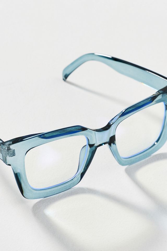Chunky Cara Translucent Blue Light Readers | Anthropologie