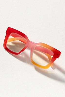By Anthropologie Chunky Cara Translucent Reading Glasses In Multicolor