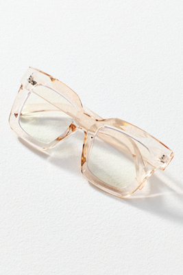 By Anthropologie Chunky Cara Translucent Reading Glasses In Transparent