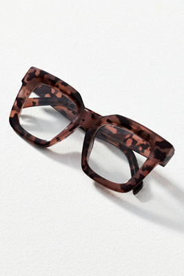 By Anthropologie Chunky Cara Translucent Reading Glasses In Brown