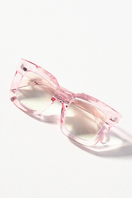 By Anthropologie Chunky Cara Translucent Reading Glasses In Pink