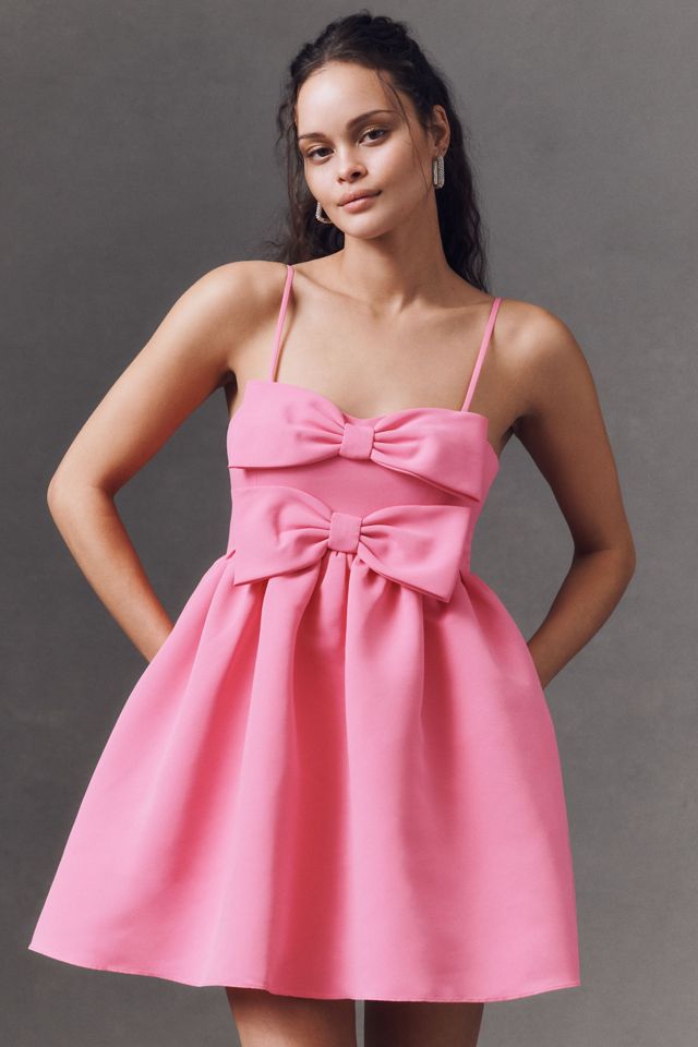 Sachin & Babi Sloane Taffeta Double-Bow Pleated Colorblock Mini Dress #1