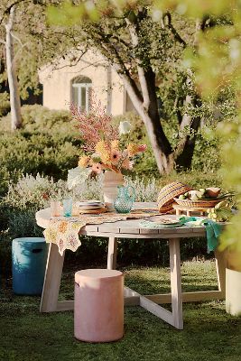 Shop Terrain Angled Leg Teak Round Dining Table