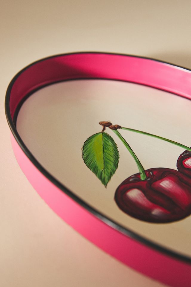 Les Ottomans Handpainted Cherry Tray #1