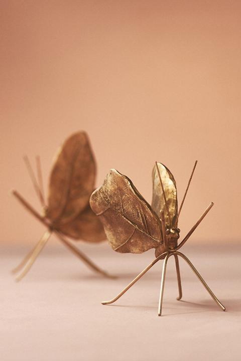 Gold Butterfly Decorative Objects, Set of 2