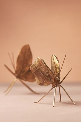 Gold Butterfly Decorative Objects, Set of 2