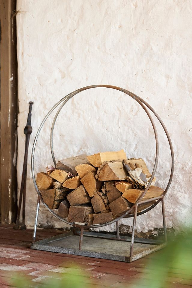 Circle Iron Log Holder | Anthropologie