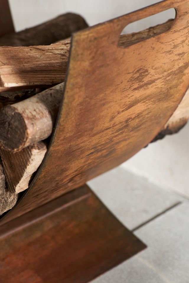 Half Round Iron Log Holder #1