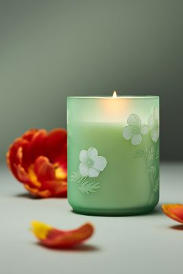 Shop Eloise Floral Blue Poppy & Sage Floral Boxed Candle In Mint
