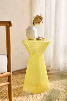 Terrain Colorful Glass Side Table, Narrow
