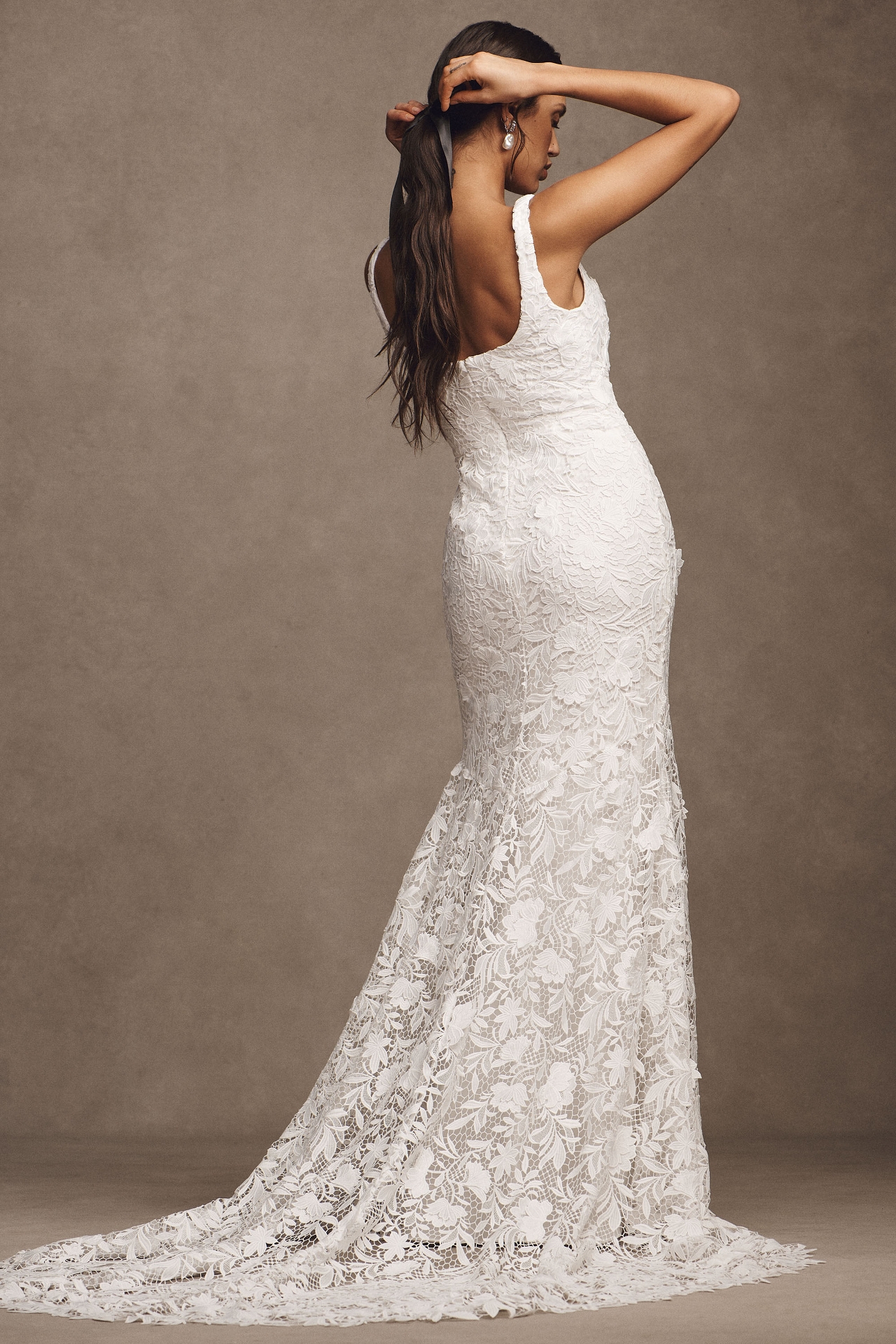 Jenny by Yoo Greta Square-Neck Lace Wedding Gown