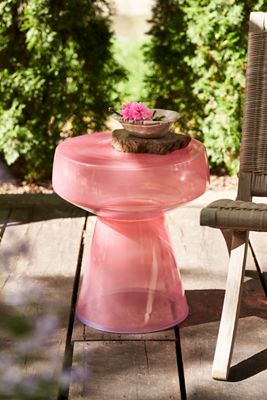 Colorful Glass Side Table, Wide