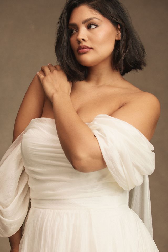 Jenny by Jenny Yoo Noa Off-The-Shoulder A-Line Chiffon Wedding Gown #6