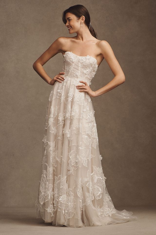 Strapless A-line Wedding Dress With Corset Bodice