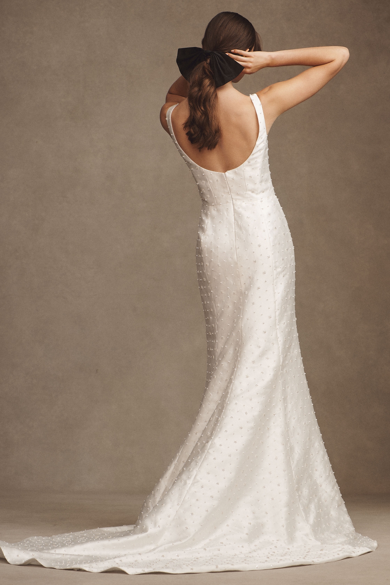 Watters Harper Embellished Satin Wedding Gown