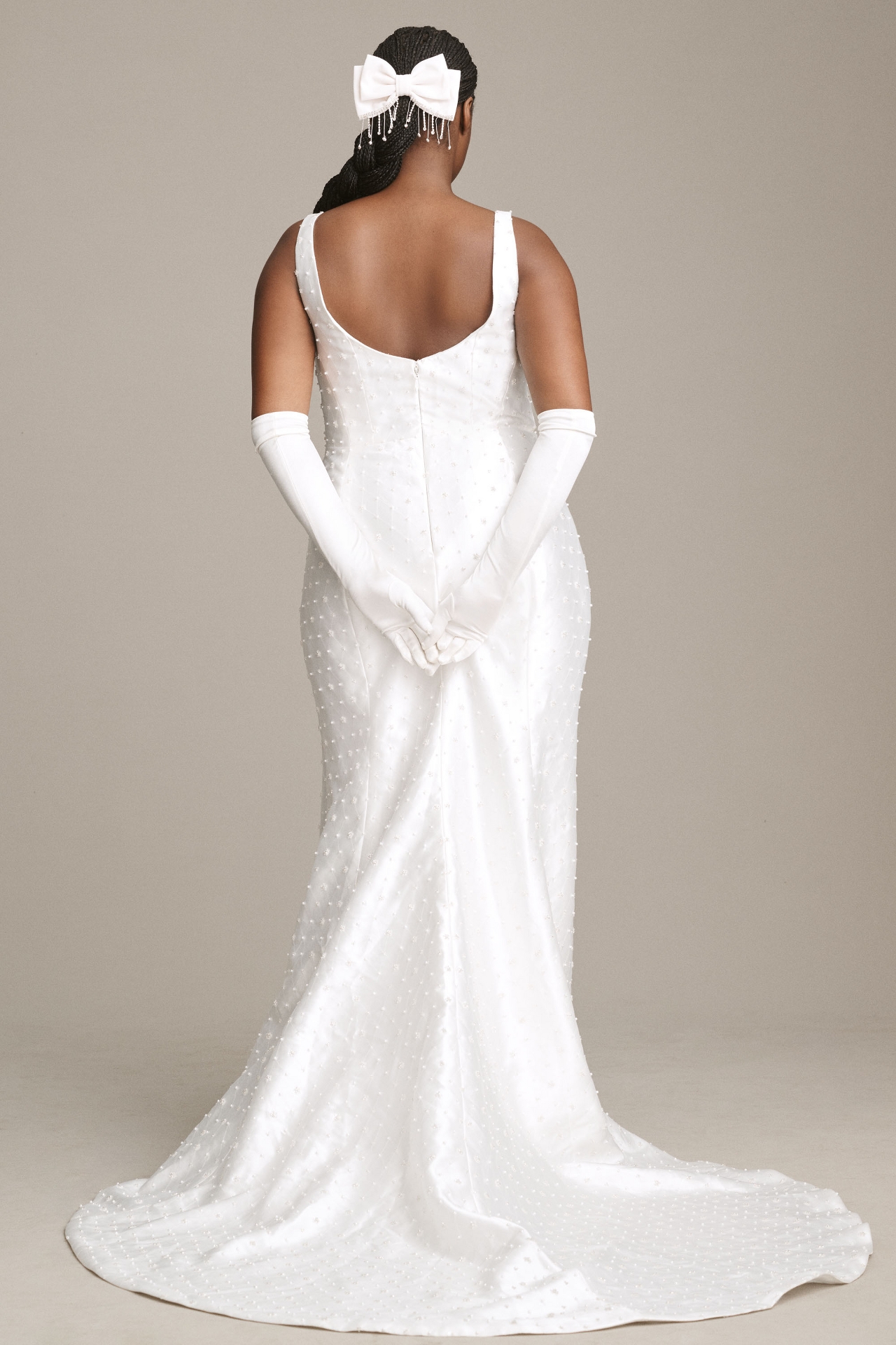 Watters Harper Embellished Satin Wedding Gown