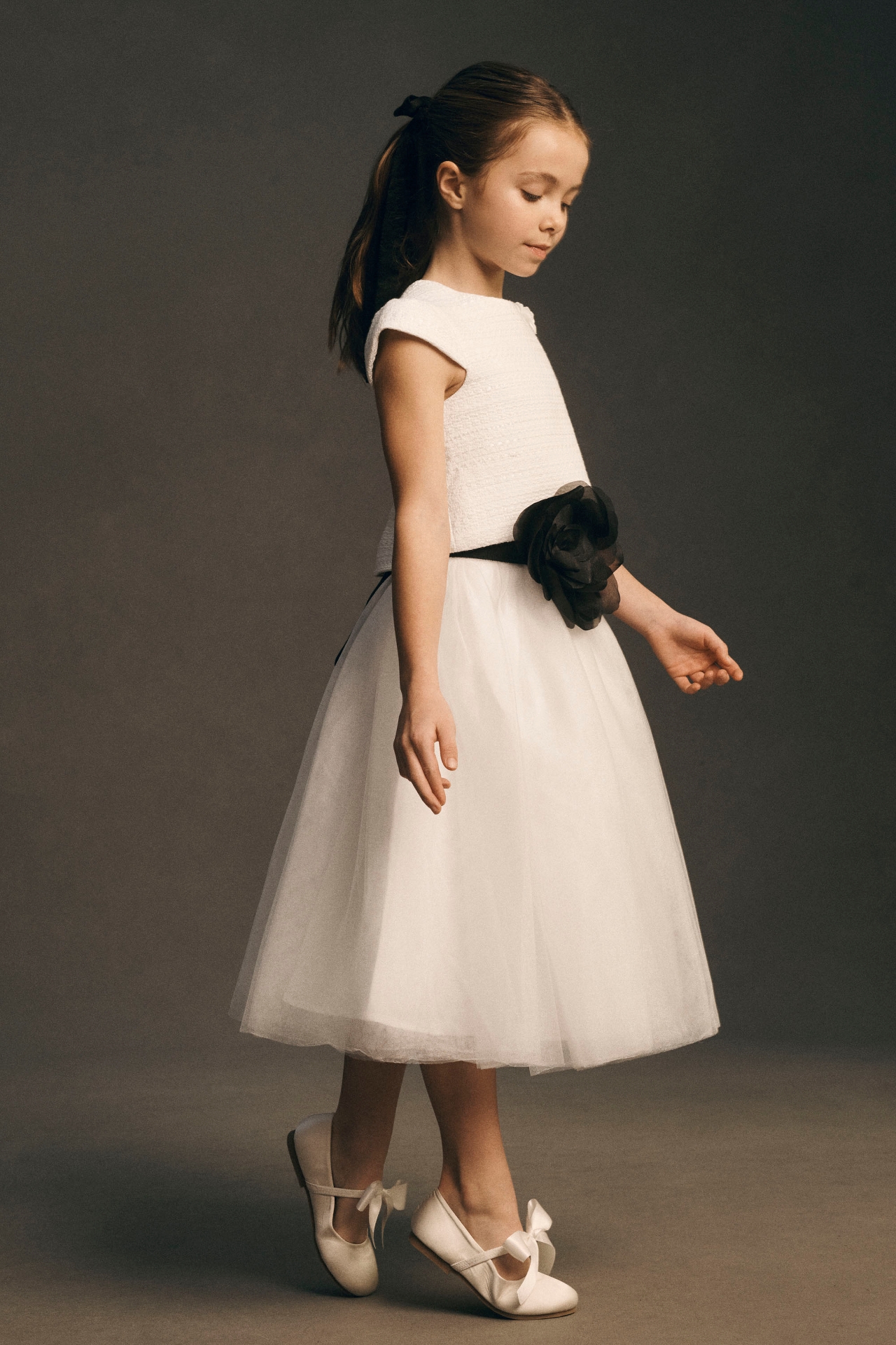 Gió Bespoke Mallory Tweed Top & Tulle Skirt Flower Girl Set