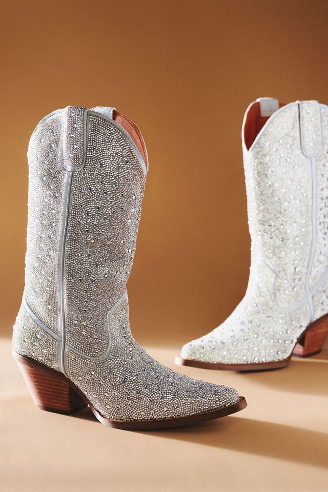 Dingo 1969 Silver Dollar Rhinestone Western Boots #1