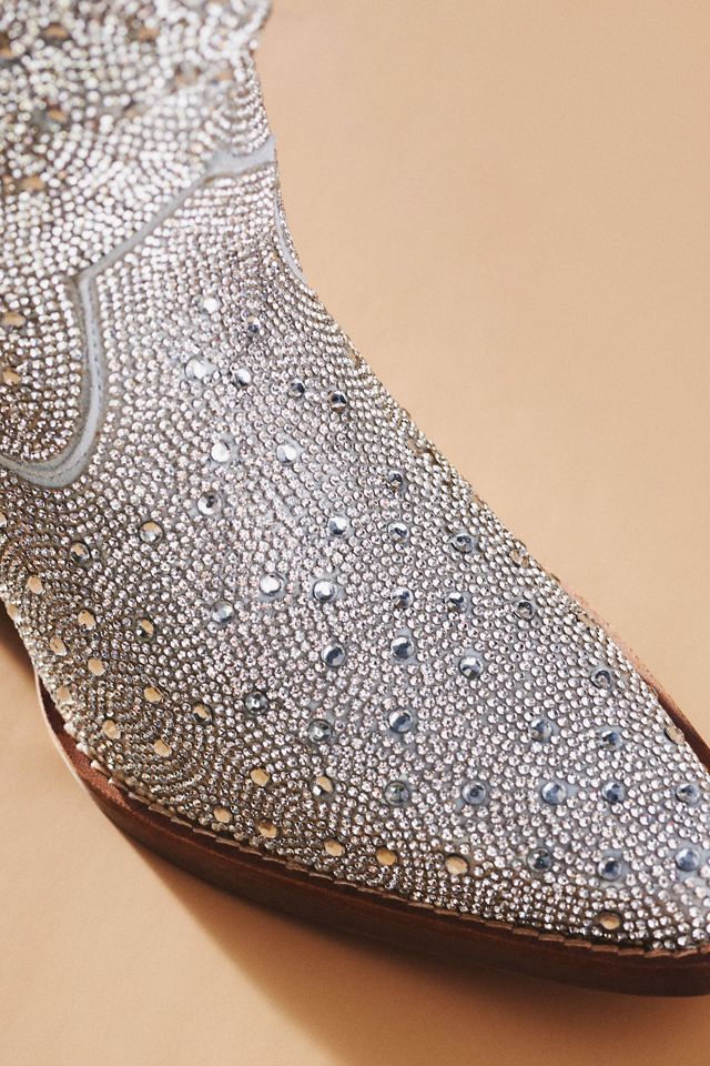 Dingo 1969 Silver Dollar Rhinestone Western Boots #2