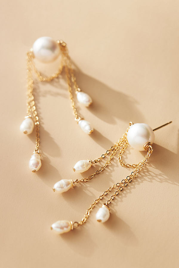 Adorn Pili Luna Pearl Earrings In White