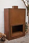 Weathering Steel Planed Outdoor Fireplace, Large #2