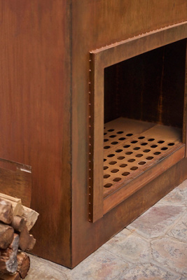 Terrain Weathering Steel Outdoor Fireplace - Thumbnail 4
