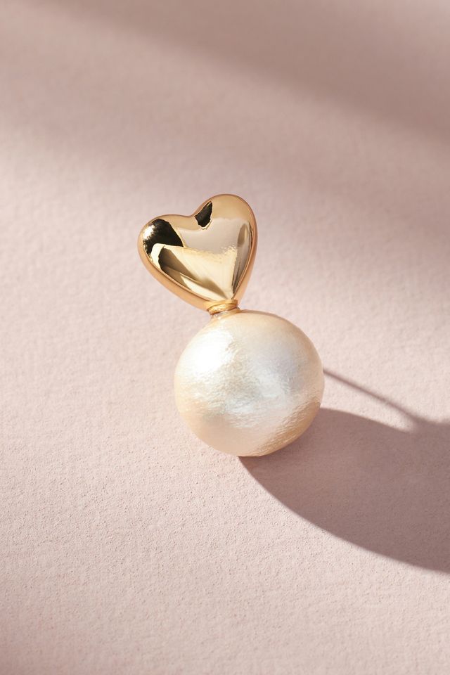 Heart Pearl Drop Earrings #1