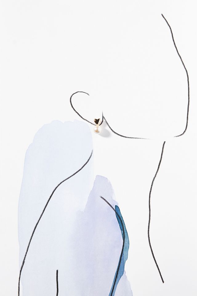 Heart Pearl Drop Earrings #2