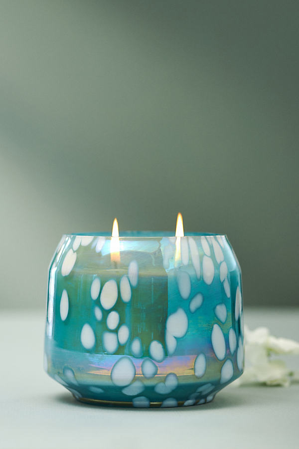 Anthropologie By  Fruity Grapefruit & Fig Glass Candle In Blue